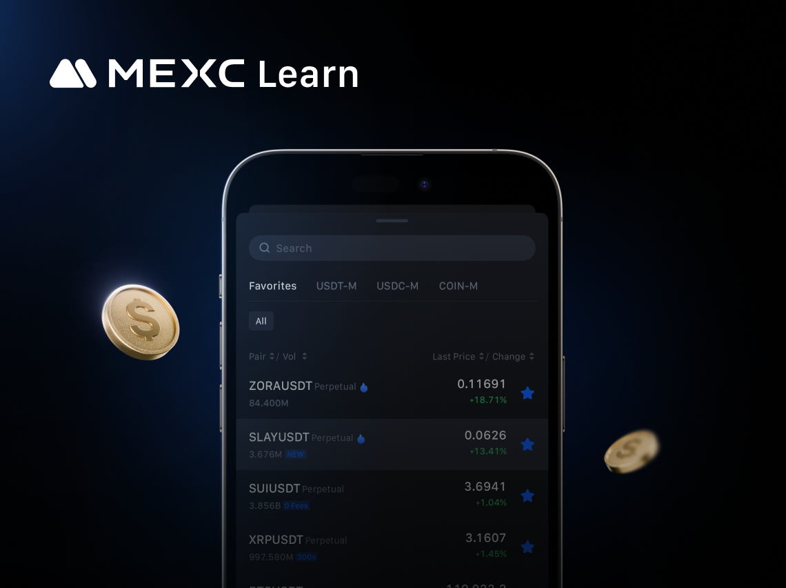 Просматривайте свои любимые фьючерсные торговые пары на MEXC и будьте в курсе изменений цен криптовалют в режиме реального времени